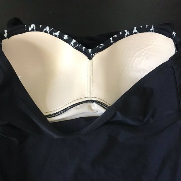 Merona One-Piece  Black & White Swimsuit Sz L - Picture 4 of 6